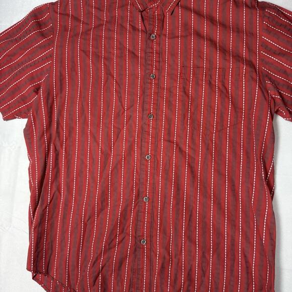 Vintage 80s The North Face Red Cotton Pocket Dress Button Up Shirt Men’s XL - Picture 2 of 8